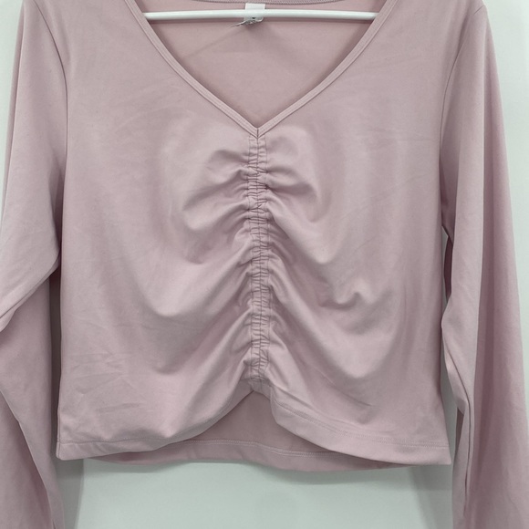 All in Motion Flex Shirred Cropped Light Pink Long Sleeve Size XL - Picture 4 of 6